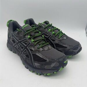 BRAND NEW 2016 ASICS Gel-Scram T6K2N Carbon/Black/Green Sneakers Size 10